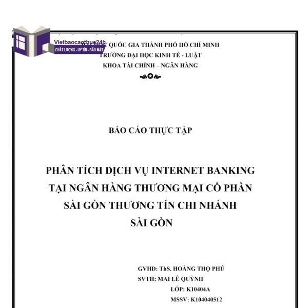 Báo cáo thực tập Ngân hàng về dịch vụ Internet Banking