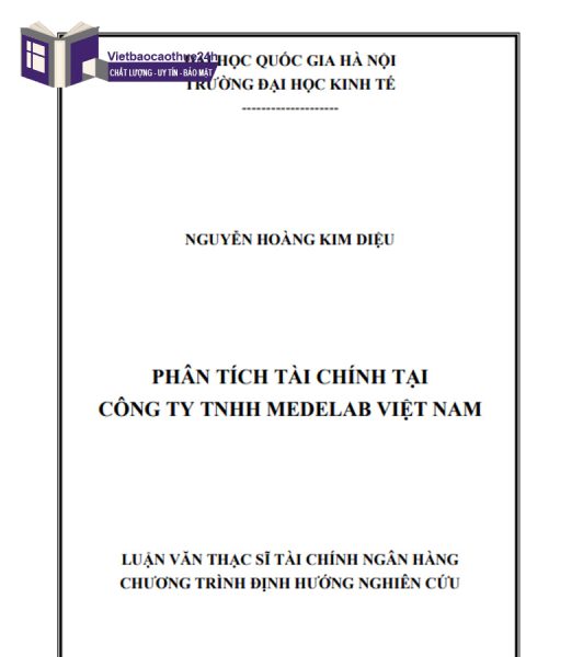 Luận văn Thạc sĩ phân tích tình hình tài chính Công ty TNHH Medelab Việt Nam