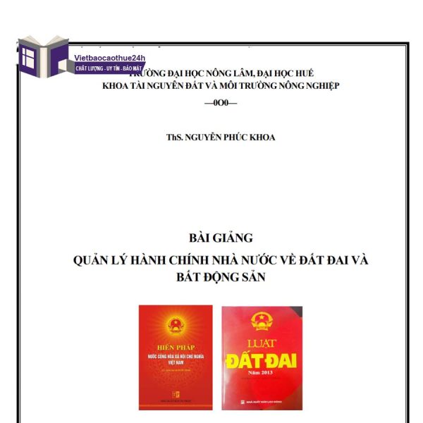 Giáo trình quản lý nhà nước về đất đai 