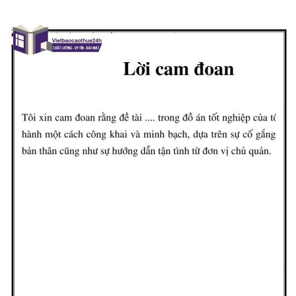 Lời cam đoan luận văn tốt nghiệp ngành luật mẫu 3