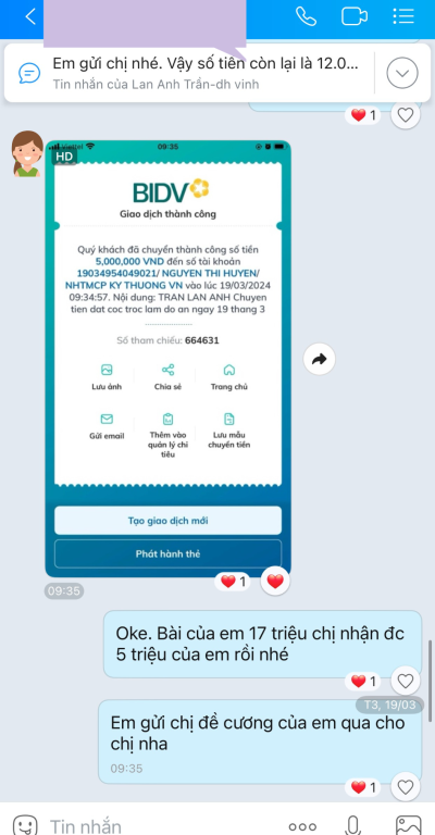feedback của khách hàng