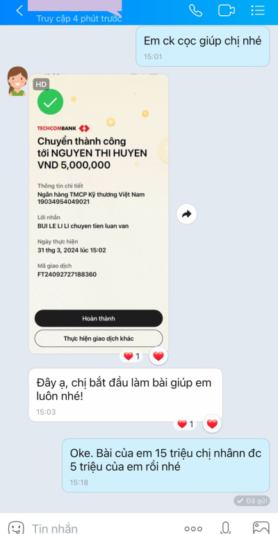 feedback của khách hàng